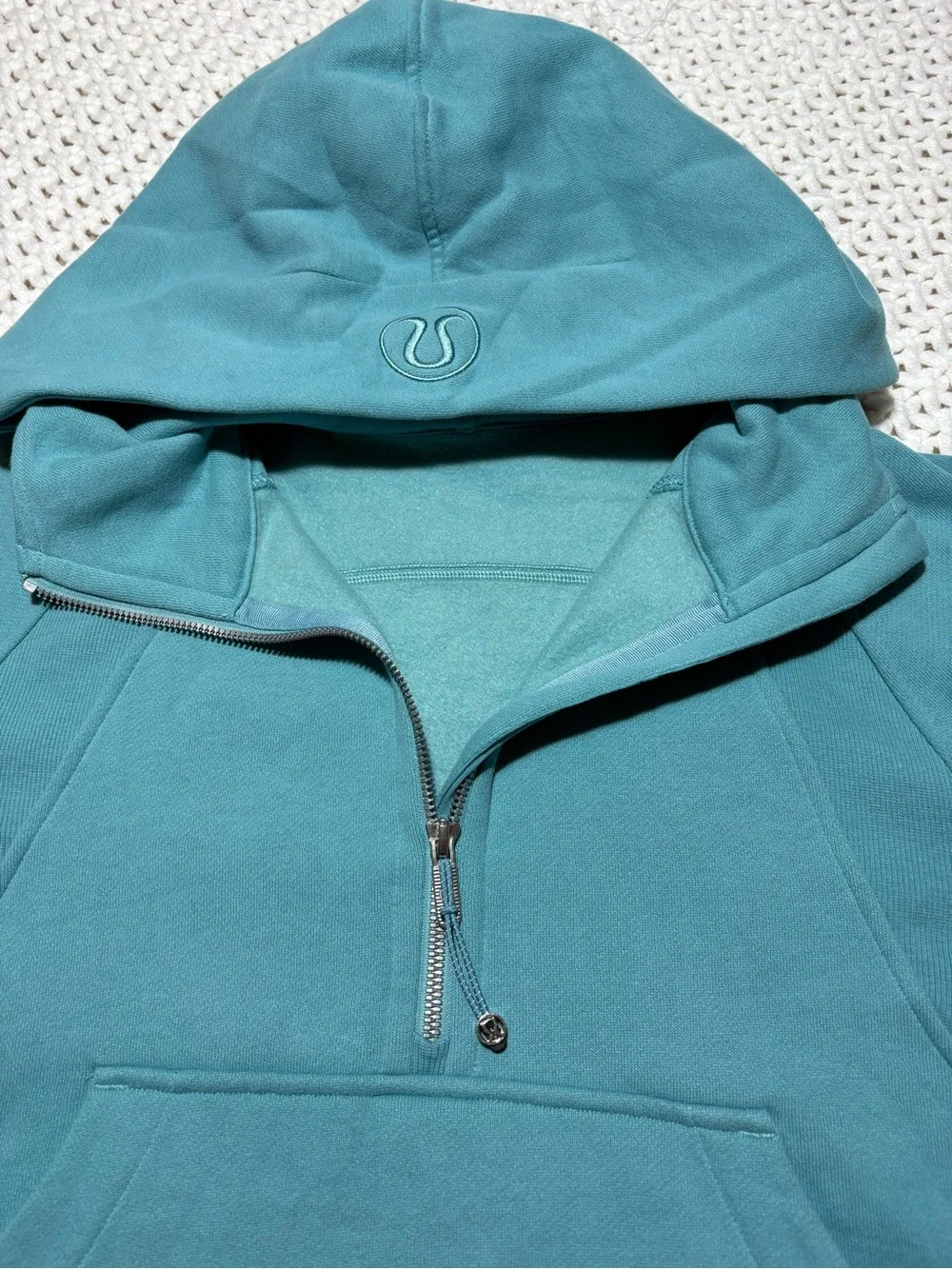 lululemon tidal teal scuba oversized half zip hoodie size xs/s